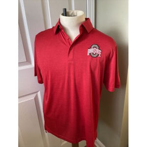 OHIO STATE BUCKEYES AUTHENTIC APPAREL COLLARED Golf POLO SHIRT Men's Medium